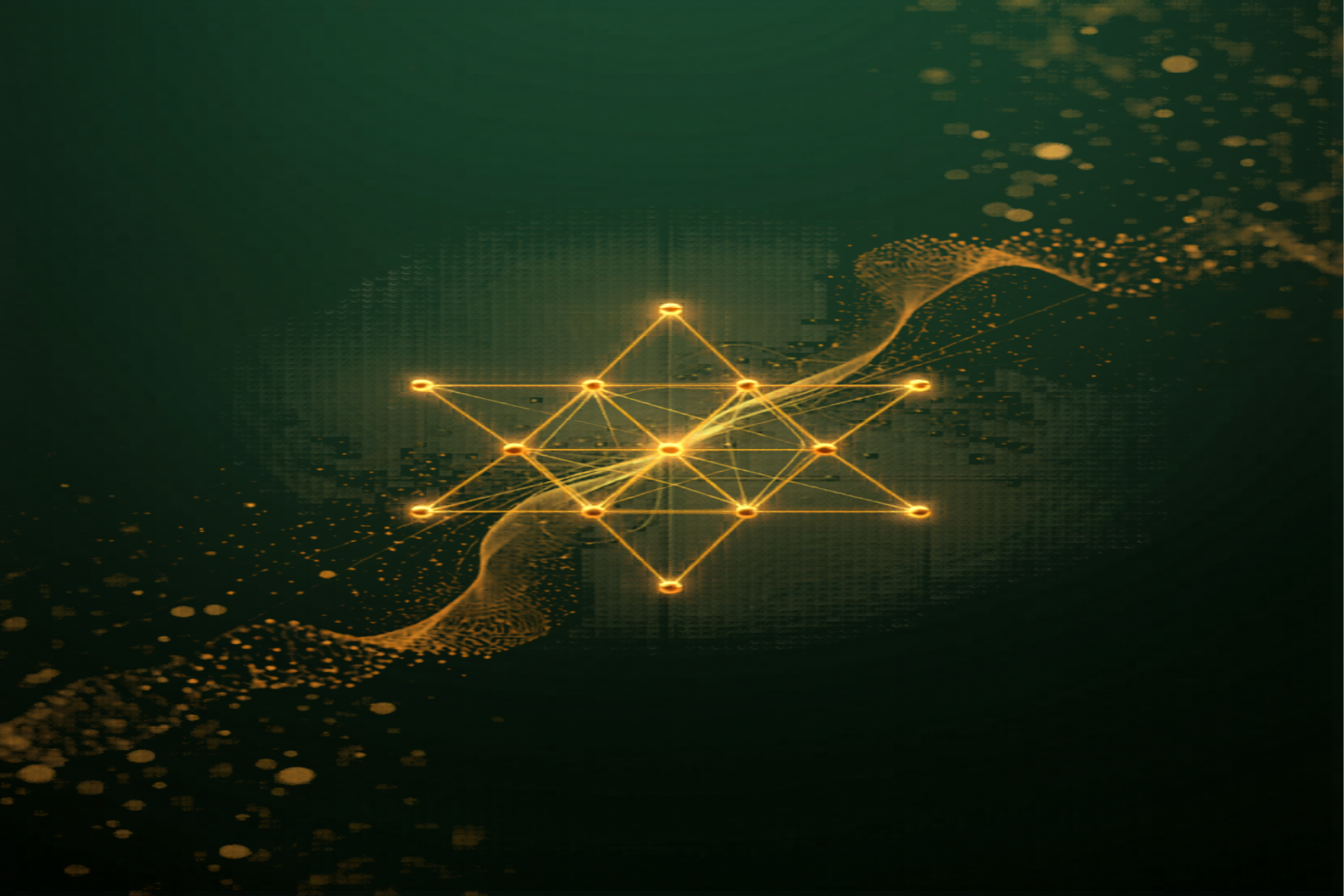 Abstract on-chain Islamic geometric network of light